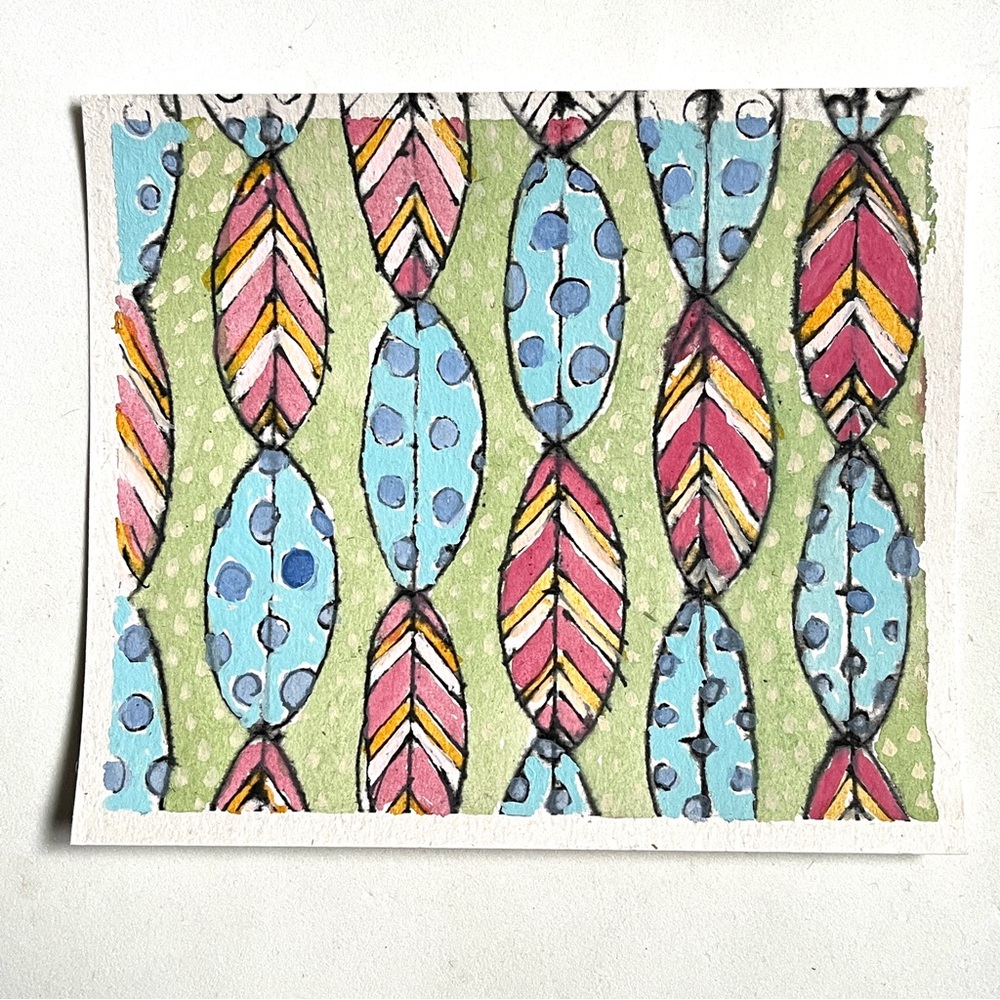 Colorful Abstract Feather Art Painting